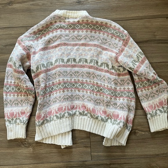 Vintage Van Heusen For Her Chunky Cable Knit Multicolor Cardigan Large - Picture 6 of 6